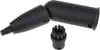 A set of black steam cleaning accessories, including a lance and a brush head, against a white background. Anteprima dell’immagine prodotto
