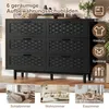Comodino ProximaX nero con 6 cassetti, effetto rattan, Anteprima dell’immagine prodotto 10