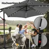 Fiqops Sonnenschirm Grau LED Solar Ø300cm Ampelschirm Produktbild-Vorschau 4