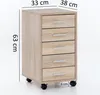 Finebuy – szafka na kółkach Sonoma 33 x 63 x 38 cm, Podgląd zdjęcia produktu 4