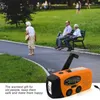 Elderly people sitting on a bench in a park, with a hand-crank radio in the foreground. Produktbild-Vorschau