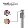 Diagram showing how to attach a cafe curtain rod using brackets, adhesive pads, and screws. Náhled obrázku produktu