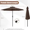 Diagram showing the dimensions of a brown patio umbrella. Anteprima dell’immagine prodotto