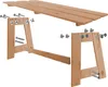 Drewniana ławka parkowa KADAX bez oparcia 119 cm, solidna Podgląd zdjęcia produktu 4