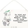 Mr. & Mrs. Panda Schild Fußballtrainer Herz DIN A6 - Weiß - Produktbild-Vorschau 1