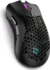 A black gaming mouse with a honeycomb design and RGB lighting. Produktbild-Vorschau
