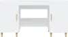 A white desk with two cabinets and an open shelf in the middle, supported by four wooden legs. Anteprima dell’immagine prodotto