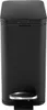 A black pedal trash can with a silver pedal. Produktbild-Vorschau