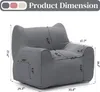 Plyšový pytel Lusimo s kočičíma ušima, 90 cm, šedý, Náhled obrázku produktu 12