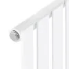 A close-up view of a white radiator with a silver bolt on the left side. Náhled obrázku produktu