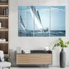 DEQORI Glasbild Echtglas 3x50x100 cm 'Segelboote auf hoher Produktbild-Vorschau 3