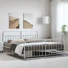 vidaXL Postel s čelem a nohou kovová bílá 183x213 cm Náhled obrázku produktu 2