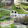 A collage of four images showing a garden border in different weather conditions and seasons, highlighting its durability and features. Produktbild-Vorschau