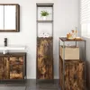 vidaXL Badschrank mit Regalen Räuchereiche 36x35x165 cm Produktbild-Vorschau 3