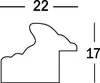 A diagram showing the dimensions of a product, likely a frame or molding, with numerical labels. Produktbild-Vorschau