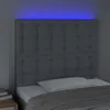 The Living Store LED Kopfteil Hellgrau 100x5x118/128 cm Produktbild-Vorschau 3