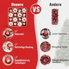 A comparison image showing two sets of Christmas ornaments, highlighting the features of one set over the other. Náhled obrázku produktu