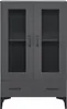 A dark gray cabinet with glass doors and two drawers. Náhľad obrázku produktu