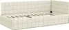 vidaXL Eckbettgestell mit Kopfteil Creme 100 cm x 200 cm Produktbild-Vorschau 4