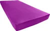 A purple fitted sheet is shown from a diagonal angle against a white background. Produktbild-Vorschau