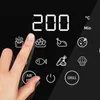 A close-up of a digital display on an appliance, showing a finger interacting with the touch screen. Produktbild-Vorschau