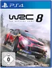 The cover art for the video game WRC 8, featuring a rally car in action. Produktbild-Vorschau