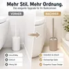 SAMOS WC-Garnitur Taupe Polyresin gerippt Toilettenbürste Produktbild-Vorschau 6