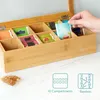 Navaris Teebox Bambus Aufbewahrung für Tee - 10 Fächer Box Produktbild-Vorschau 3
