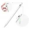 A stylus pen with close-up views highlighting its features and a hand interacting with it. Voir les images du produit
