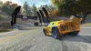 A racing game scene with a yellow car on a track. Náhled obrázku produktu