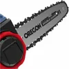 A close-up view of a chainsaw bar and part of the handle. Produktbild-Vorschau