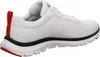 A side view of a white Skechers sneaker with red accents. Produktbild-Vorschau