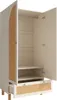 Weißer Landhausstil Kleiderschrank mit 2 Türen & Rattan, Produktbild-Vorschau 16