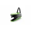 A green and black sled is shown against a white background. Podgląd zdjęcia produktu