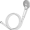 HEWI 950.33.E080 Handbrause,3Strahl,Schwarz matt Produktbild-Vorschau 1