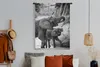 MuchoWow® Wandteppich Wandbehang Trinkendes Elefantenbaby Produktbild-Vorschau 4