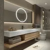 A modern bathroom vanity with a sink, mirror, and storage. Anteprima dell’immagine prodotto