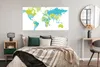 MuchoWow® Poster Weltkarte - Grün - Blau 150x75 cm - ohne Produktbild-Vorschau 4