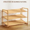 HOMCOM Étagère à chaussures en bambou à 3 niveaux, Voir les images du produit 3