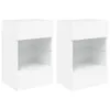 TV-Wandschränke mit LED-Leuchten 2 Stk. Weiß 40x30x60,5 cm Produktbild-Vorschau 2