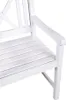 A close-up of a white wooden bench. Produktbild-Vorschau