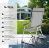 4 chaises de jardin pliantes en aluminium avec appui-tête - Voir les images du produit 2