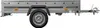 A side view of a silver utility trailer on a white background. Náhled obrázku produktu