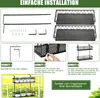 An image showing the assembly steps and final use of a hanging plant shelf. Produktbild-Vorschau