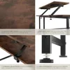 Bureau MELROSE 140x130x76,5cm - Bois foncé industriel, Voir les images du produit 4