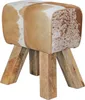 Design Turnbock Sitzhocker Ziegenfell Braun / Weiß 40 x 30 Produktbild-Vorschau 8