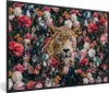 MuchoWow® Gerahmtes Poster Leopard - Blumen - Tiere 90x60 Produktbild-Vorschau 1