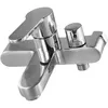 A chrome-finished bathroom faucet with two handles, mounted on a white background. Produktbild-Vorschau