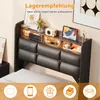 Lit tapissée INONEFT 90x200 cm avec LED et USB, lit simple, Voir les images du produit 8