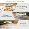 Couchtisch 2er Set mit Metallgestell Ø(80+60)cm Rund Produktbild-Vorschau 4